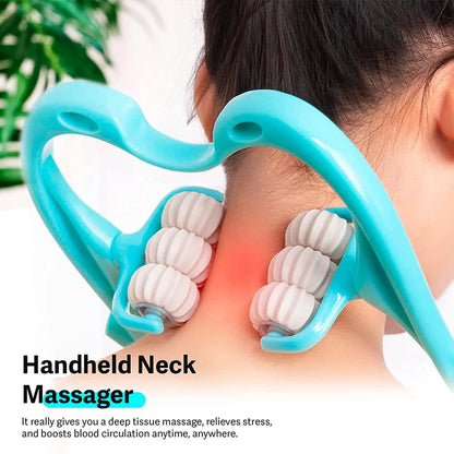 Neck Massager,Handheld Deep Tissue Massage Stick Tool for Muscle Pain Relief,for Neck,Hands,Legs,Light Weight & Portable