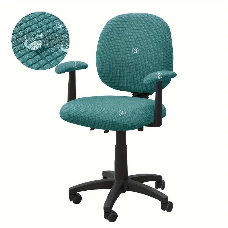 4pcs/set Split Office Chair Cover Swivel Computer Chairs Covers Stretch Dust Armchair Slipcovers Gaming Room with Armrest Covers