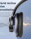 A10 Bluetooth 5.4 Headphones Hybrid Active Noise Cancelling With Hi-Res Audio Over Ear Wireless Headset ANC With 5-Mic