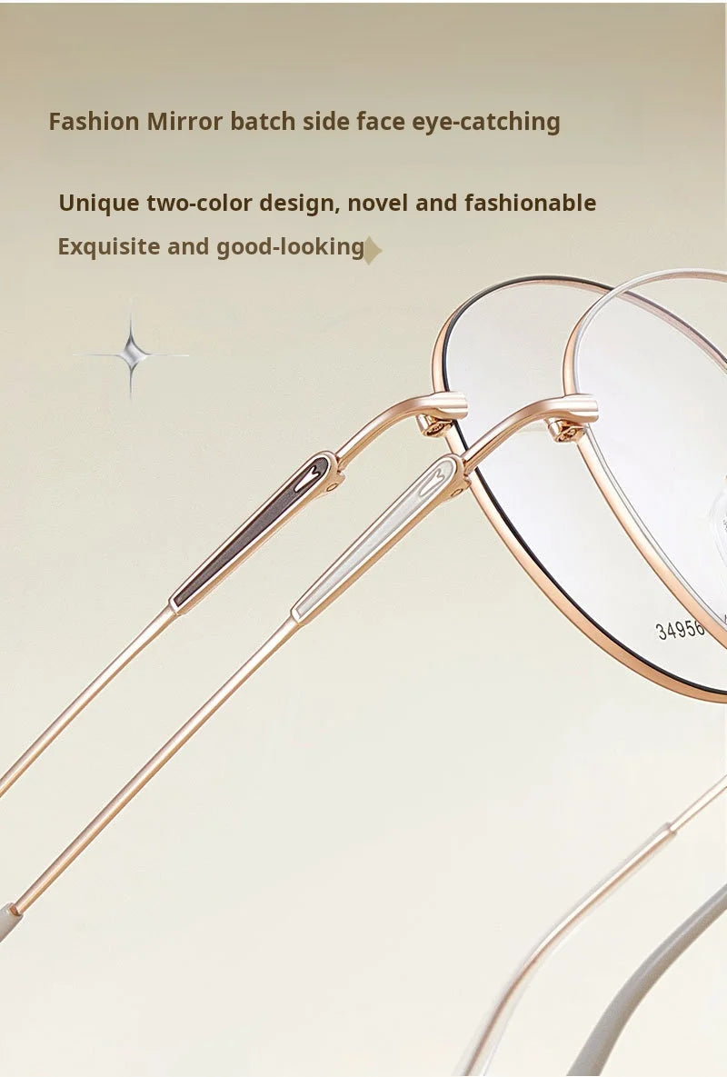 Retro Round Lightweight Alloy Eyeglasses Frames