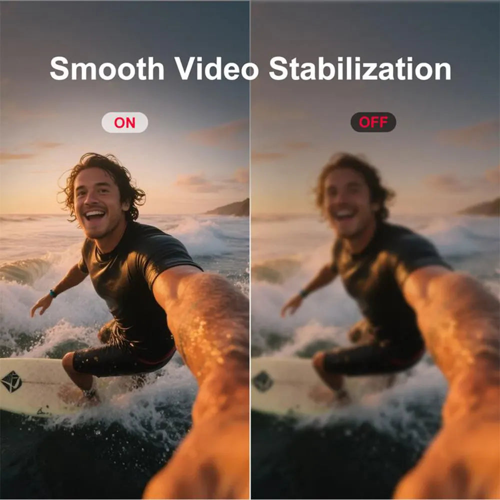 5K Thumb Action Camera 4K 60FPS Waterproof Magnetic Sports Body Cam with 6-Axis Stabilization WiFi Touch Screen