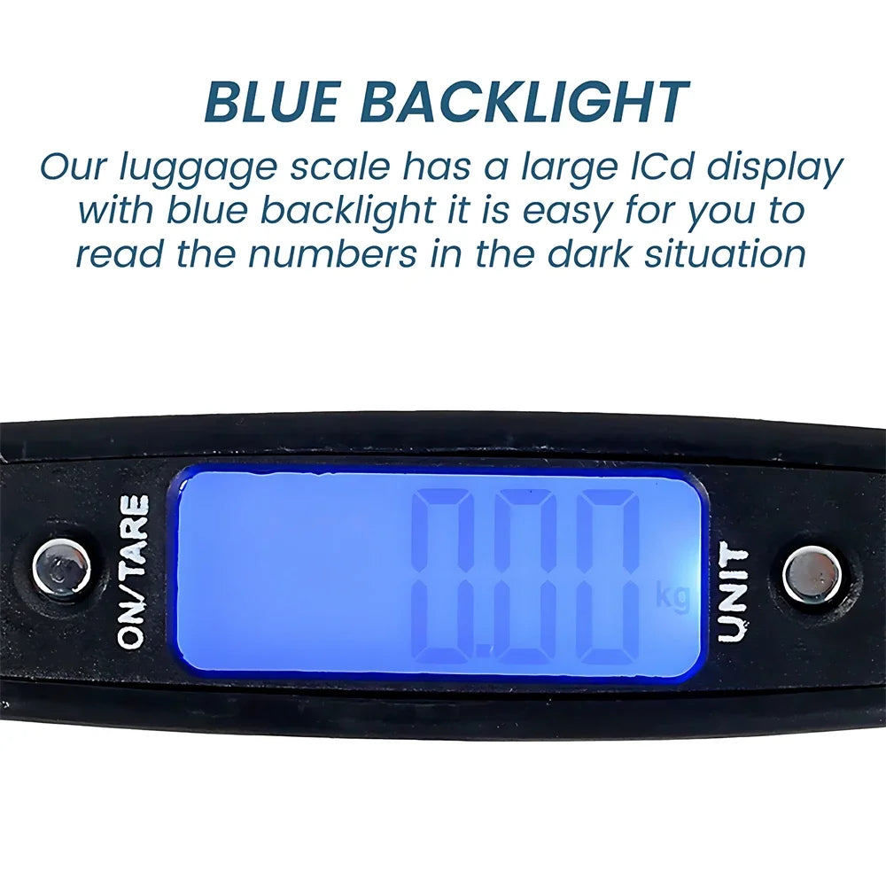 50kg Digital Luggage Scale Portable Suitcase Scale Handheld Electronic Scales Backlight Digital Display Travel Accessories