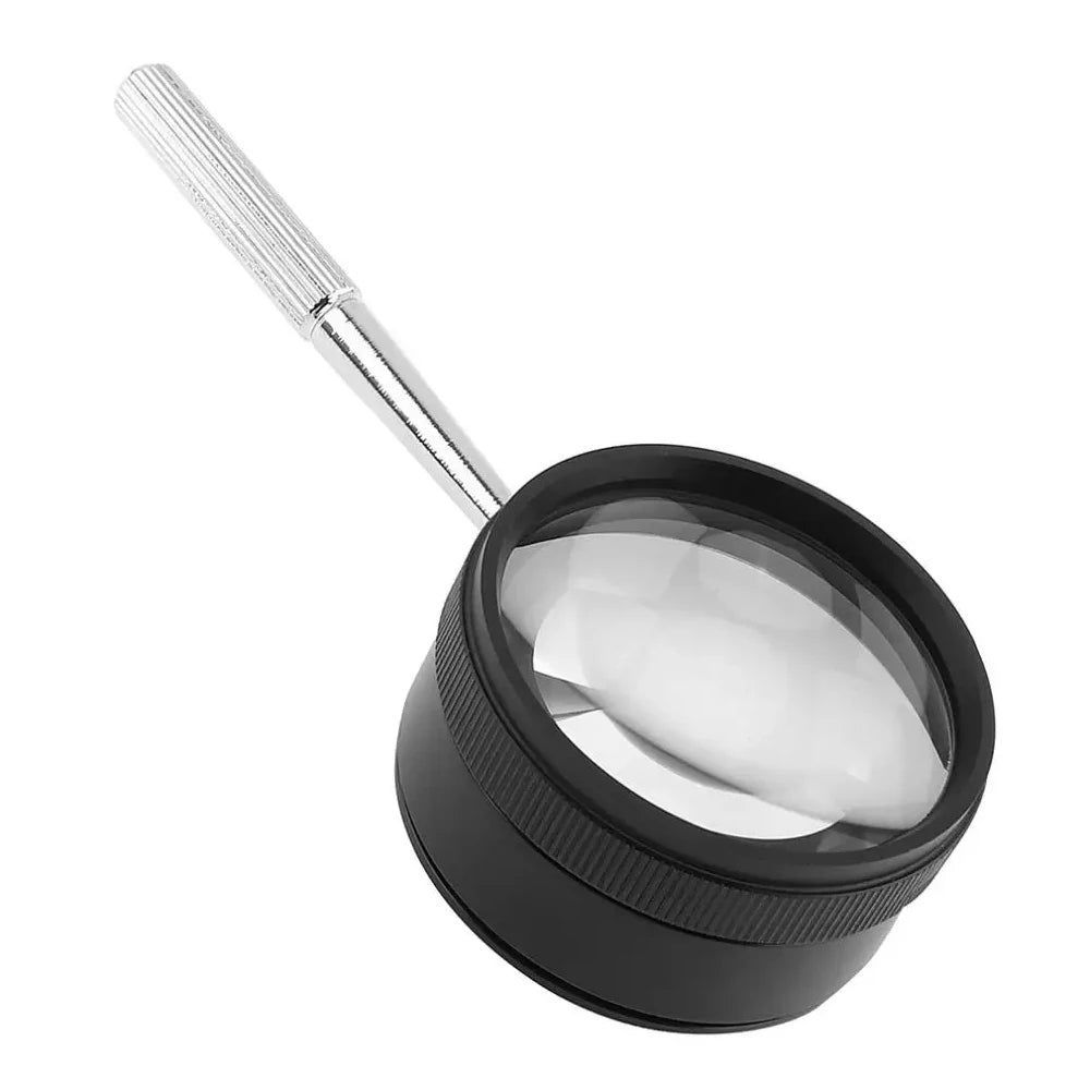 35X Handheld Magnifier Metal Optical Glass with Detachable Handle