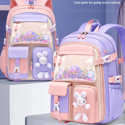 Elementary School Students Schoolbag Kawaii Lightweight Load Reduction Children's Schoolbag Large Capacity 16 Backpack Mochila