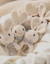 Baby Rattle Crochet Amigurumi Bunny Rattle Bell Newborn Knitting Gym Toy Educational Teether Baby Mobile Rattle Toy 0-12 Months