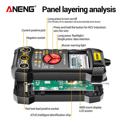 Digital Mini Multimeter Professional 4000 Counts AC/DC Electrical Instruments Tester Auto Range Meter Multimetro Tool