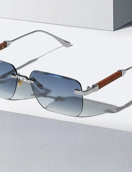 Rimless Sunglasses Women Trendy Square Sunglasses Men Vintage Trending Fashion Glasses Retro Lentes De Sol Mujer Zonnebril Heren