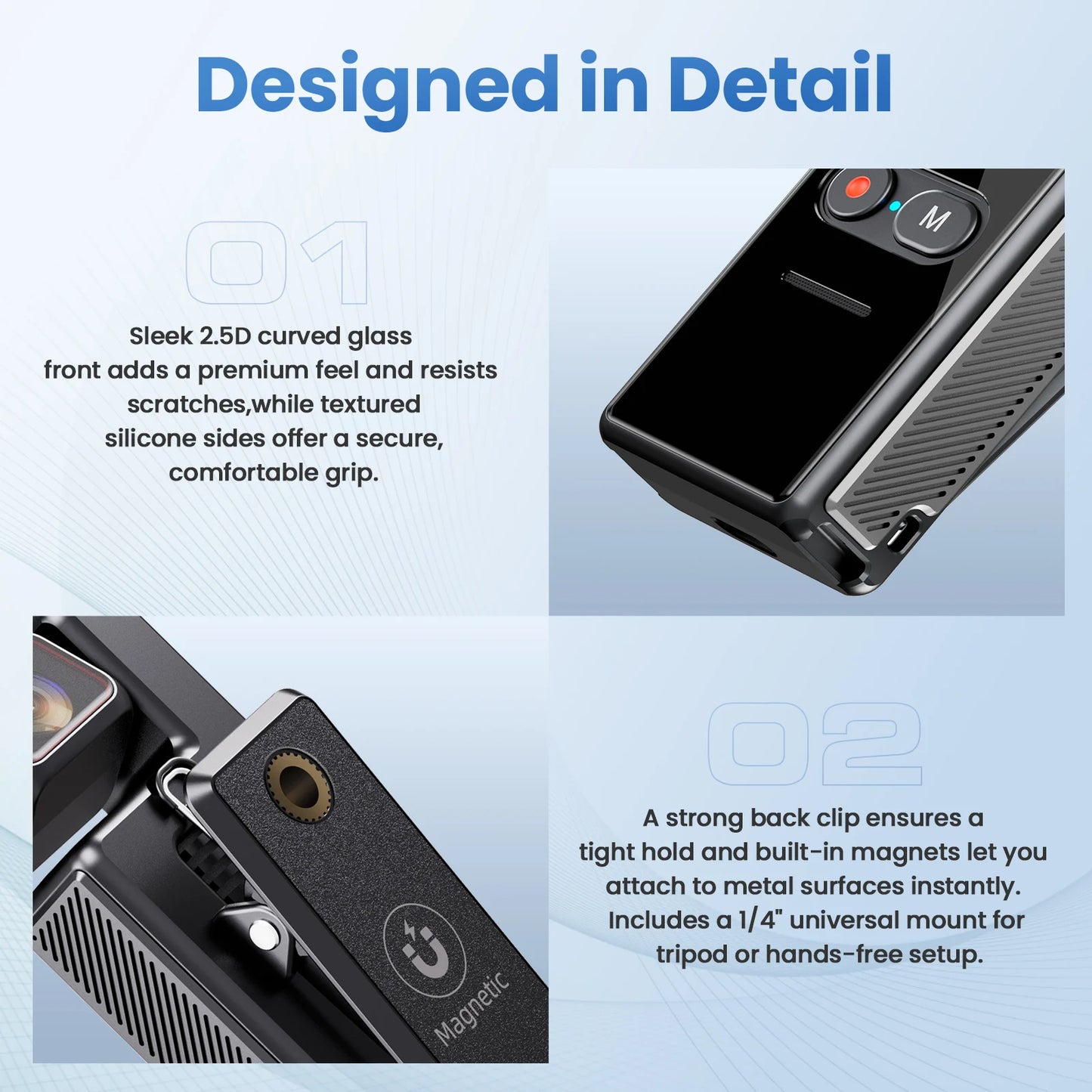 4K Pocket Action Camera with 4X Zoom Touch Screen Anti-Shake Waterproof Vlogging Sports Video Recorder