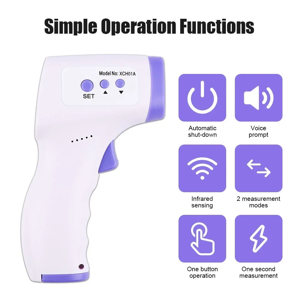 Digital Infrared Thermometer Forehead Body Non-Contact Fever Thermometers Medical Portable Finger Pulse Oximeter Blood Oxygen