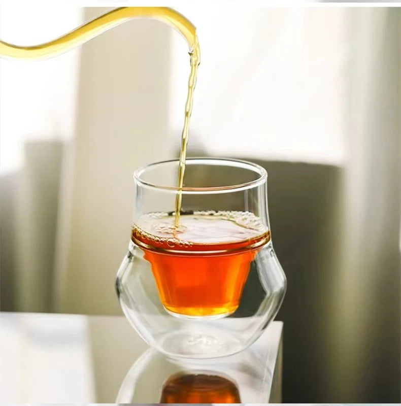 120/130ml Double-layer Glass Cup Hanging Ear Espresso Coffee Cup Anti-scalding Milk Party Brandy Wine Teacup Clear Mug