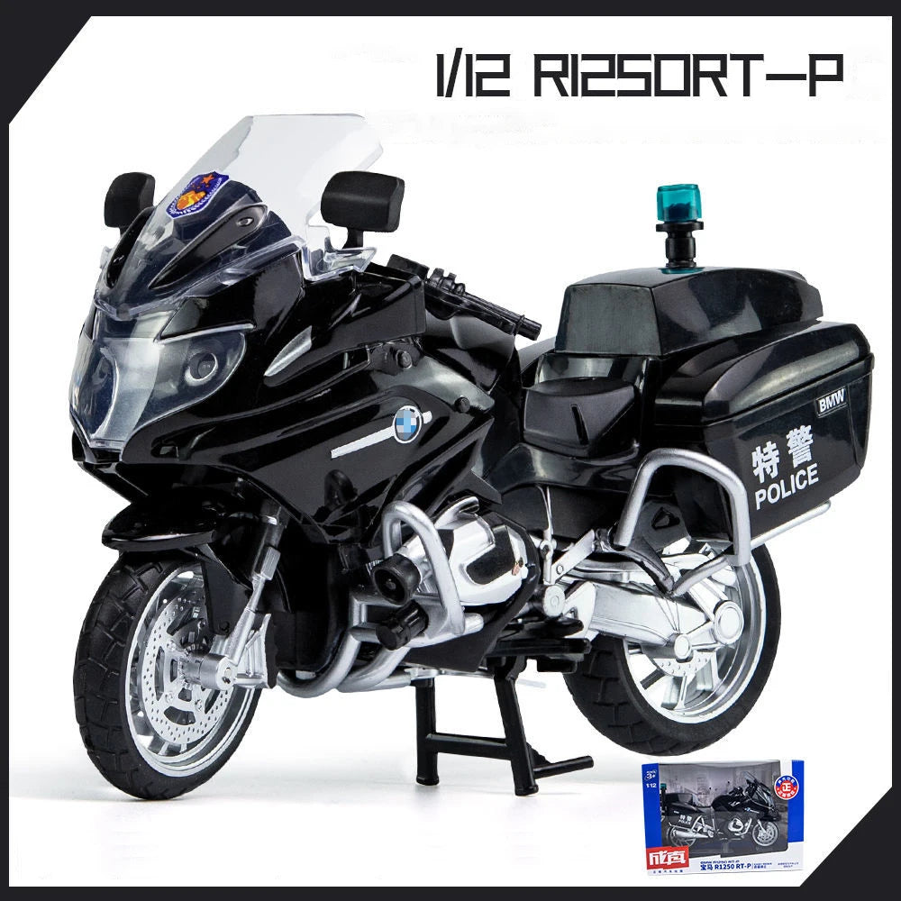1:12 BMW R1250RT-P Police Diecast Motorcycle Model Toy Replica With Sound & Light birthday gift christmas gift Collection bike