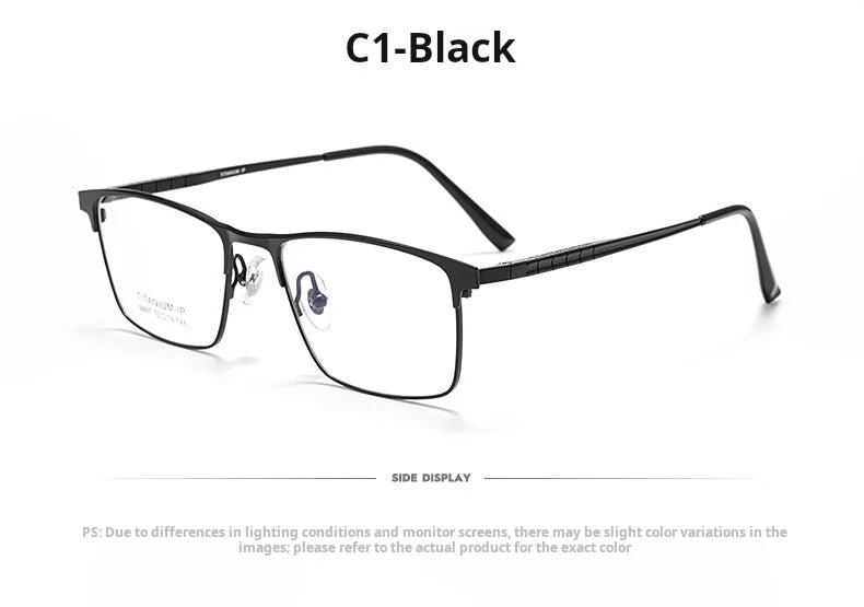 Mens Pure Titanium Blue Light Blocking Progressive Prescription Glasses