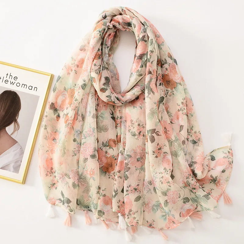 Bandannas Designer Scarf Luxury Scarves Woman Scarf Elegant Women's Shawls For Cotton Veils Bandana Brand