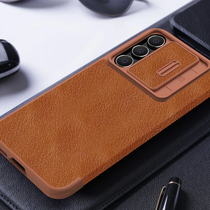 Luxury Flip QIN Pro Leather Case For Samsung Galaxy S23 FE Shockproof Camera Slider Protection Cover With Card Holder