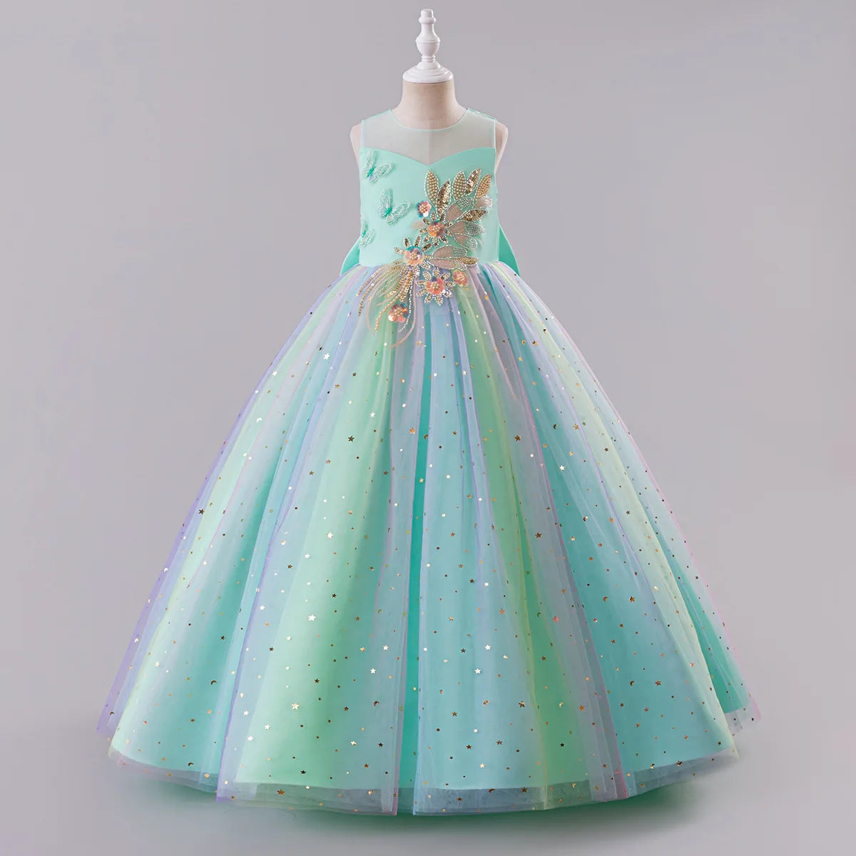 Princess Dress for Girls - Elegant Fluffy Tulle Ball Gown Birthday Party Dress School Performance Costume