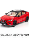 1:24 Scale RAV4 Camry Model Car Toy Metal Diecast Simulation Collection Sound & Light Vehicles Models Hobby Ornaments Gifts