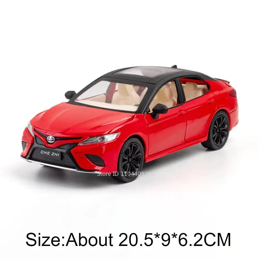 1:24 Scale RAV4 Camry Model Car Toy Metal Diecast Simulation Collection Sound & Light Vehicles Models Hobby Ornaments Gifts