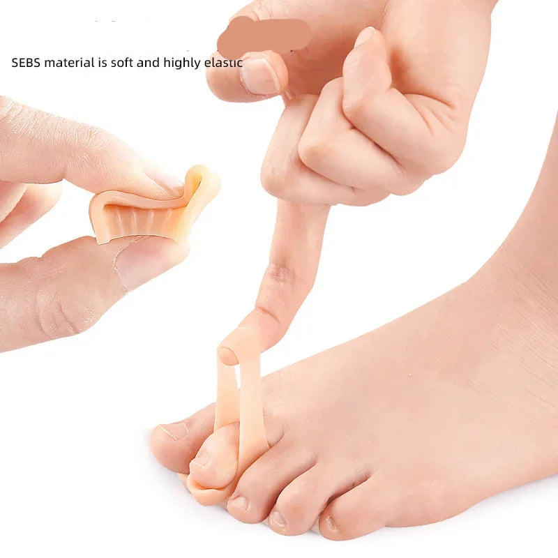 2Pcs Toe Straightener Thumb Valgus Protector Silicone Gel Foot Fingers Toe Separator Bunion Adjuster Feet Pads Relief Foot Pain