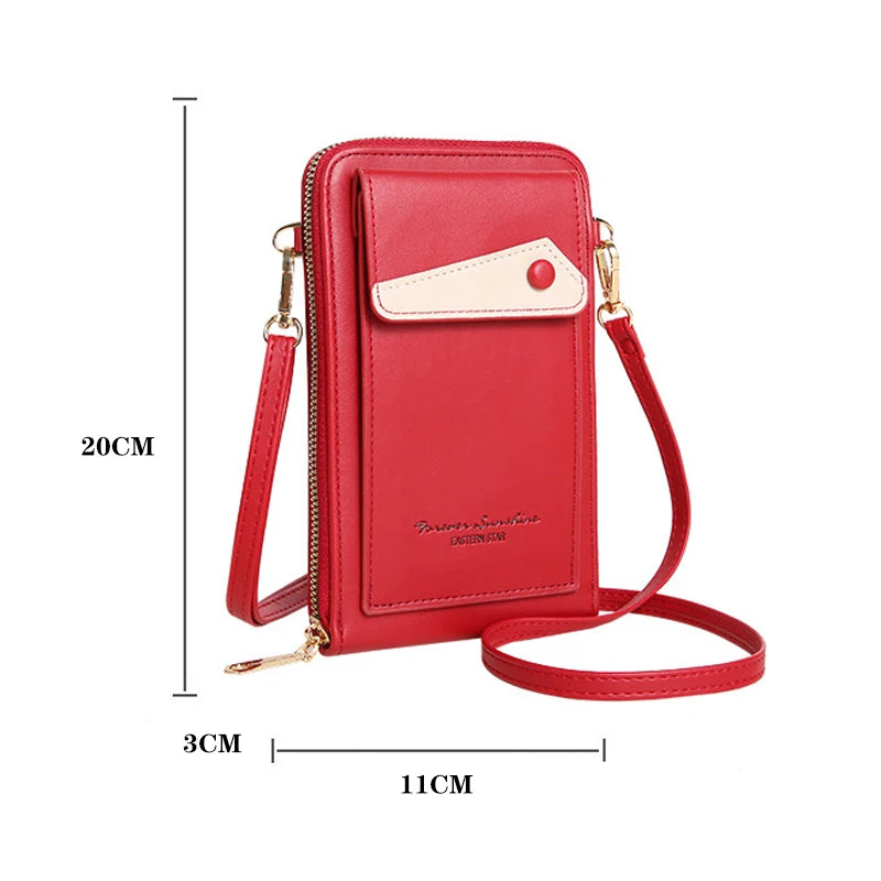 Shoulder Crossboday Bag Fashion Touch Screen Mobile Phone Bag Large Capacity Card Holder Wallet Ladies Coin Purse