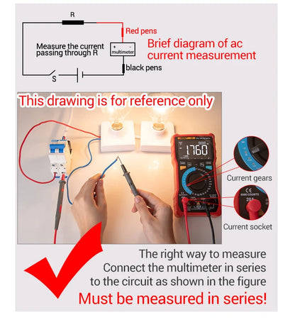 Capacitor Tester Resistance Current Voltage Multimetro 4000 Counts Instruments Meter Multimeters NCV Backlight Tools