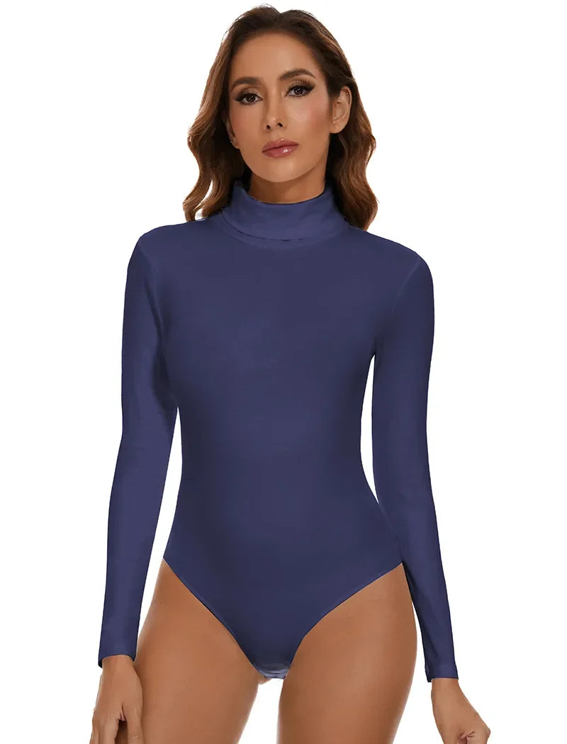 Women Long Sleeve High Collar Bodysuit – Tummy Control Shapewear