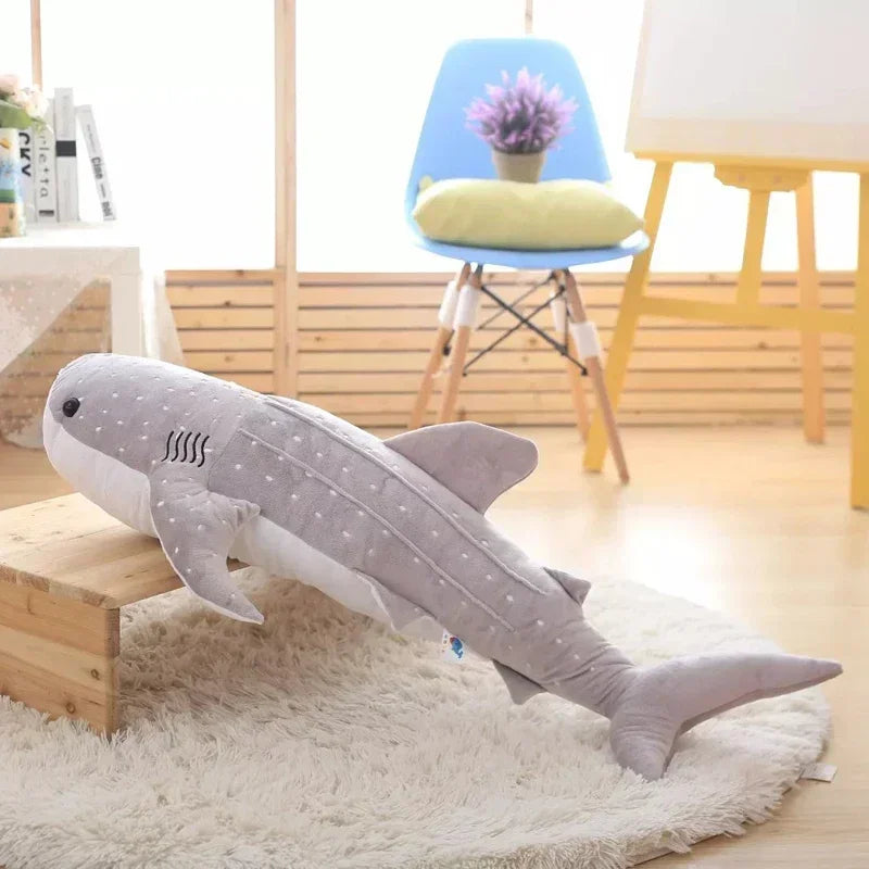 Large Whale Shark Body Pillow Long Cute Fish Stuffed Sofa Decorative Plush Body Pillow Whale Shark Back Plush Cushion Decor Gift
