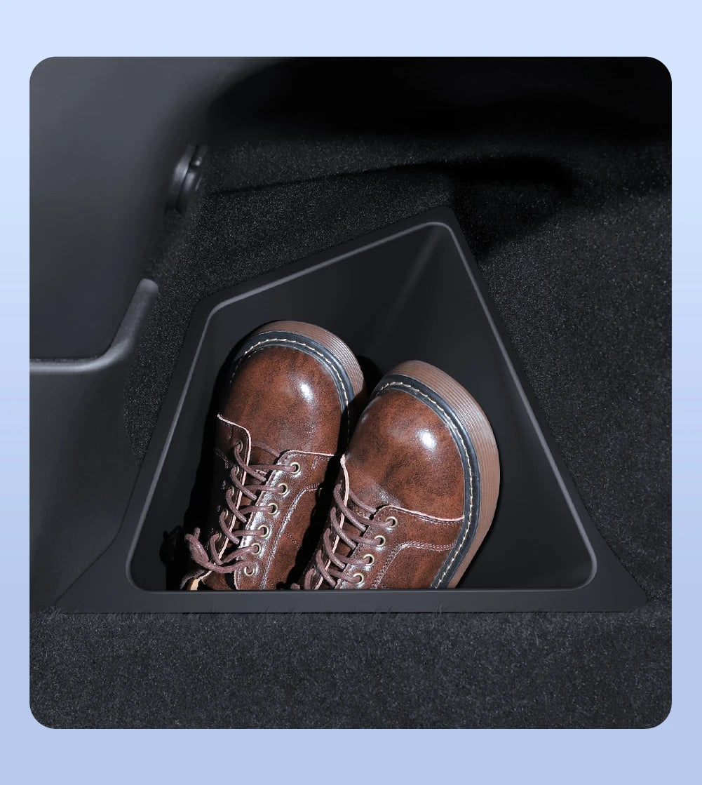 Trunk Side Storage Box Organizer for Tesla Model YL Flocking TPE Partition Storage Bin