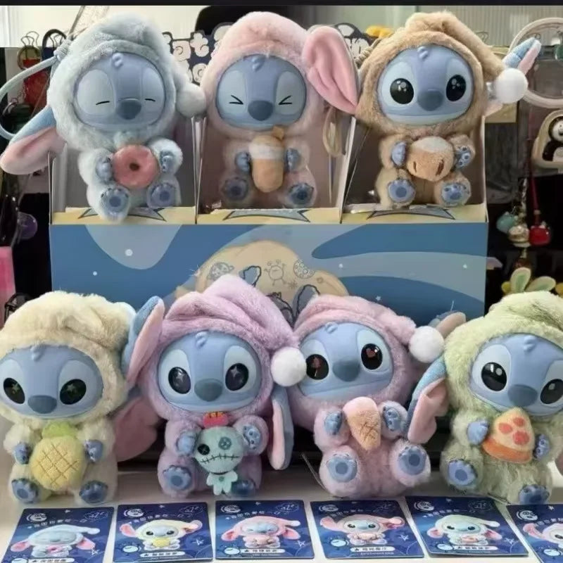 New Disney Stitch Eat Sleep Series Vinyl Pendant Cute Plush Doll Mystery Box Cosplay Accessories Holiday Gift
