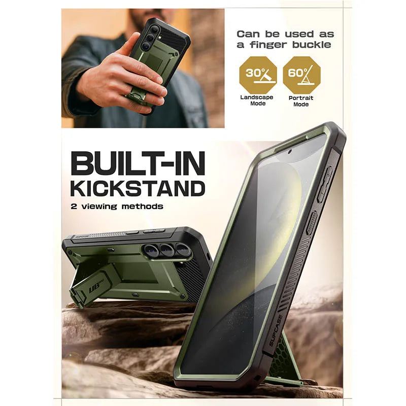 For Samsung Galaxy S25 Case UB Pro Heavy Duty Rugged Phone Case with 2 Front Frame Built-in Screen Protector & Kickstand