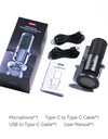 Condenser Microphone Cardioid Pattern Microphone Real-Time Monitoring for Smartphone Laptop Computer  40Hz-20KHz