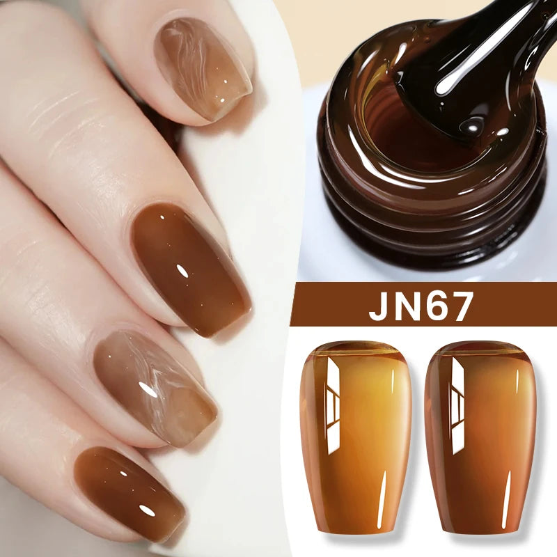 10ml Jelly Nude Gel Nail Polish Autumn Amber Semi Transparent Manicure Soak off UV LED Nails Gel Varnish