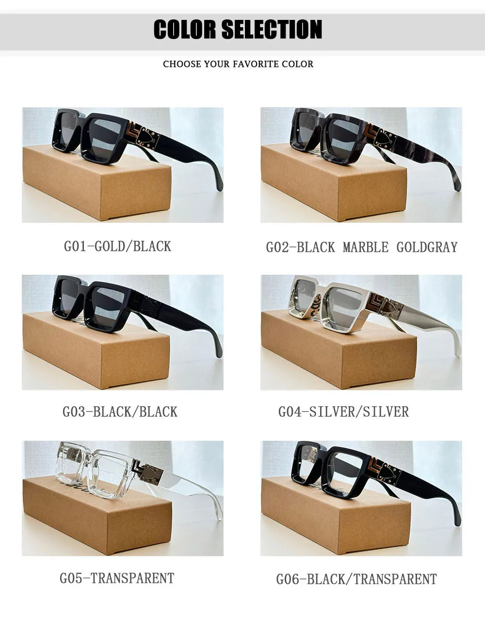 Retro Square Frame Sunglasses With UV400 Protection