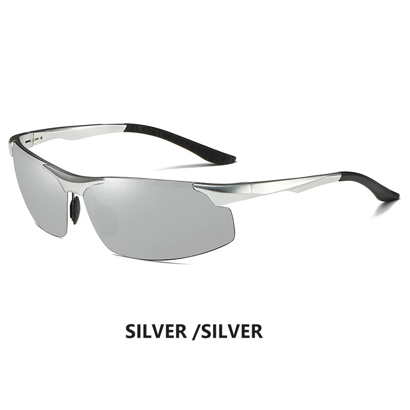 Aluminum Photochromic Polarized UV400 Mirror Driving Sunglasses for Men Women
