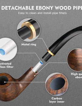 Leather Tobacco Pipe Bag Portable Multifunction Pu Leather Tobacco Smoking Pipe Case Smoking Tool Wood Tobacco pipe bag kit