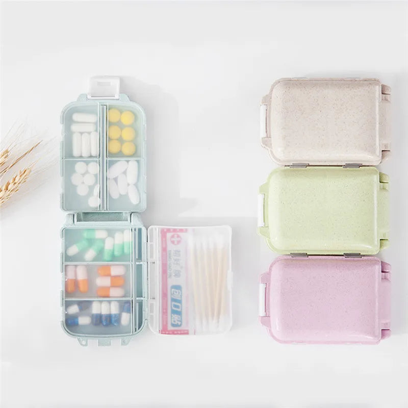 Mini Portable Medicine Box High Beauty Travel for Seven Days Multi Grid Split Package Pills Tablets Sealed Storage Box