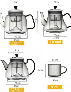 Cooking Puer Flower Tea High Borosilicate Glass Teapot  With Tea Strainer Infuser Filter Steaming And Boiling Kungfu Tea Pot