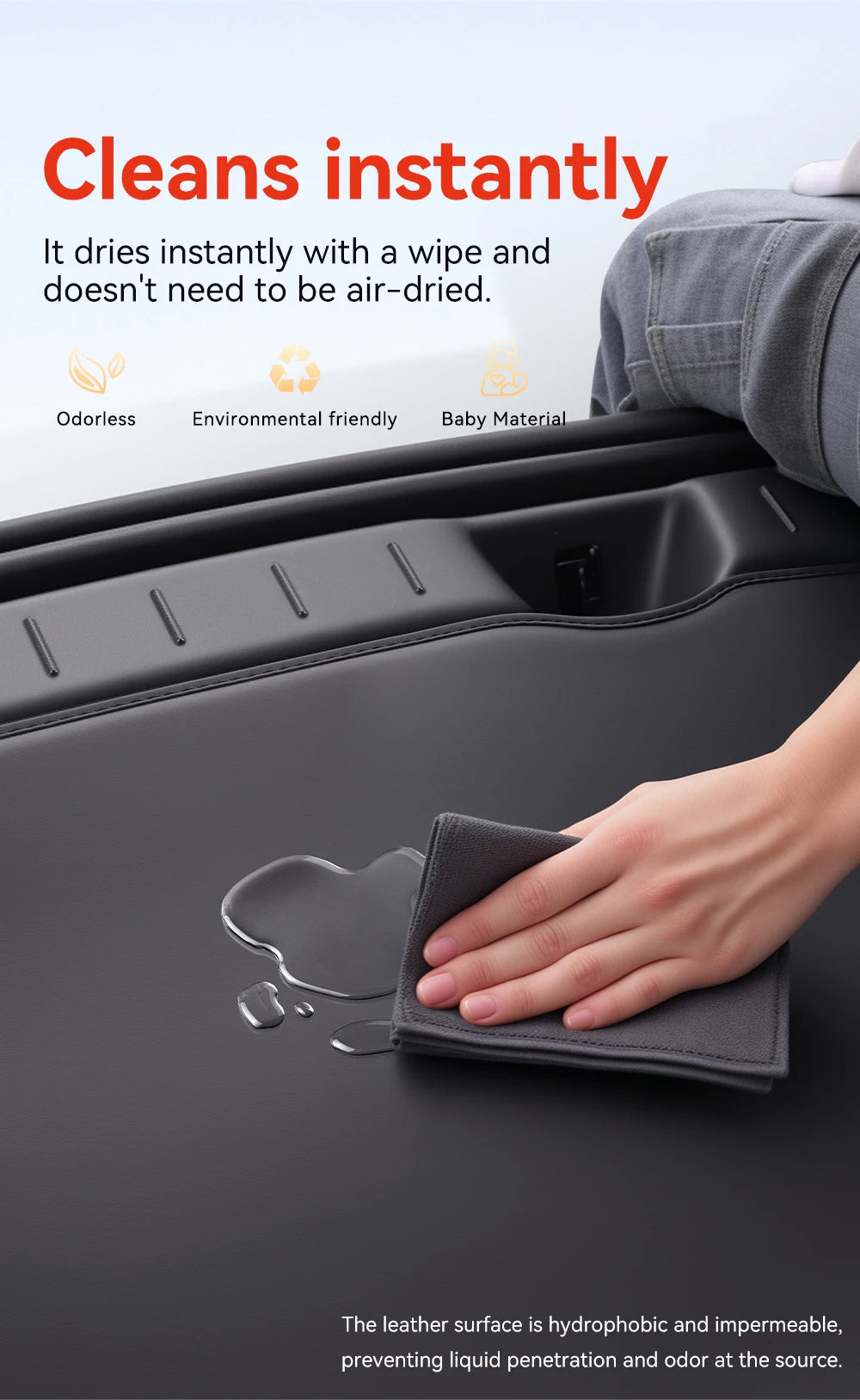 Full Coverage Nappa Leather Trunk Mat for Tesla Model YL Juniper 2026 6 Seat All Weather Cargo Liner