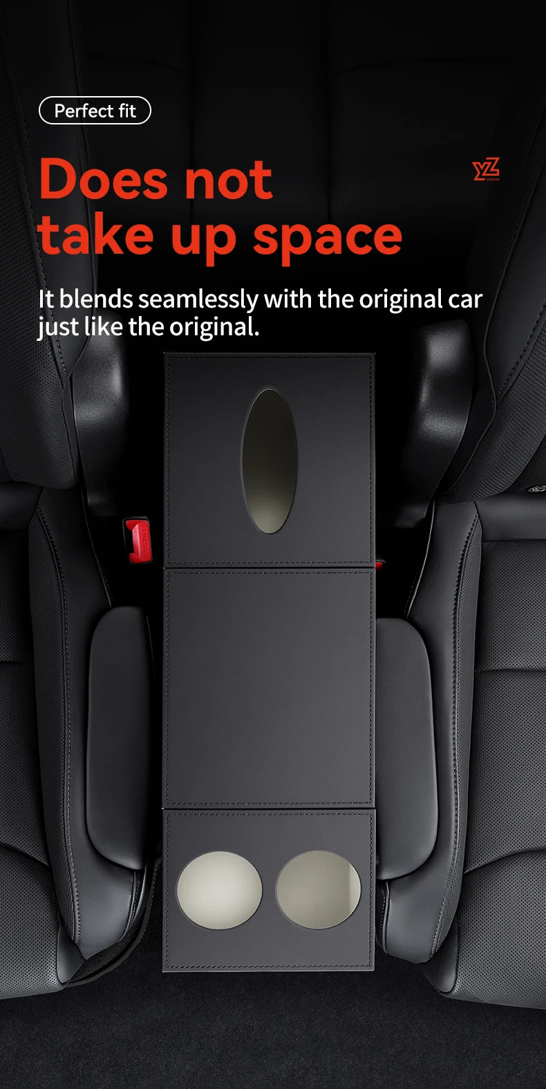 Second Row Aisle Storage Box for Tesla Model YL 6 Seater Multi Purpose Interior Organizer