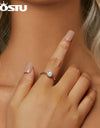 1.0CT Moissanite 925 Sterling Silver Platinum Plated Wedding Ring for Women Classical D Color Lab Diamond Engagement Rings