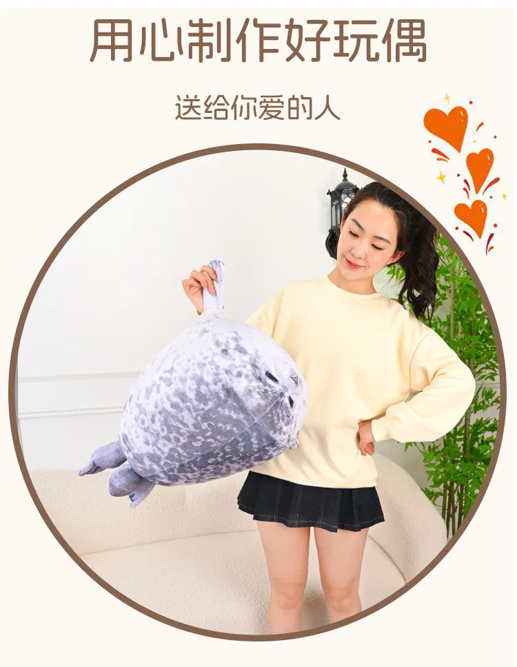 70cm Kawaii Seal Stuffed Animal Seal Plush Toy Soft Cuddly Baby Seal Doll Kids Birthday Gift Plushie Stuffed Animal Pillow