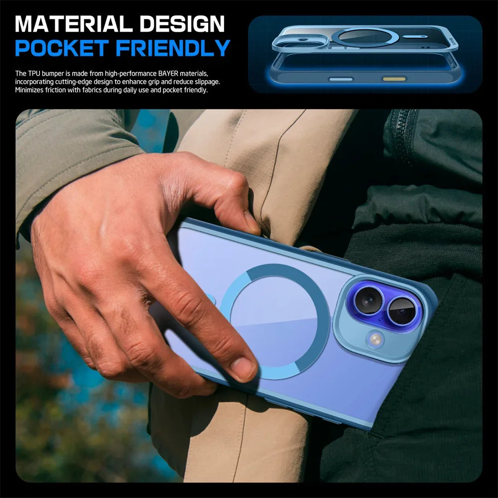 For iPhone 16 Case with Camera Control Capture Button UB Mag Slim Shockproof Protective  MagSafe Phone Case