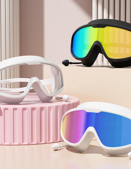 Swimming Goggles Big Frame Swimming Goggles Big Frame HD Wide View Anti-Fog UV Protection Swimming Goggles for No Leaking