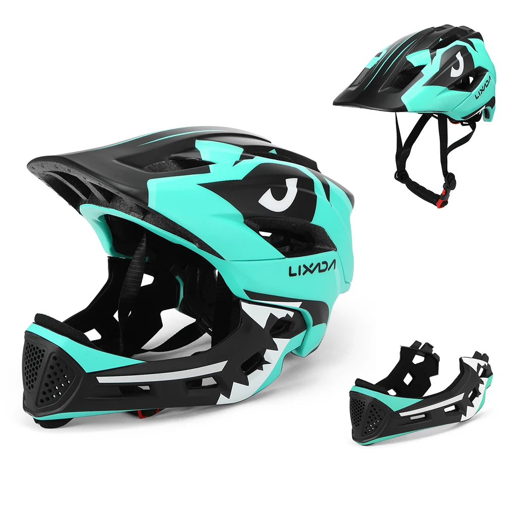 Kids Detachable Full Face Cycling Helmet For Bike Skateboard And Roller Skating