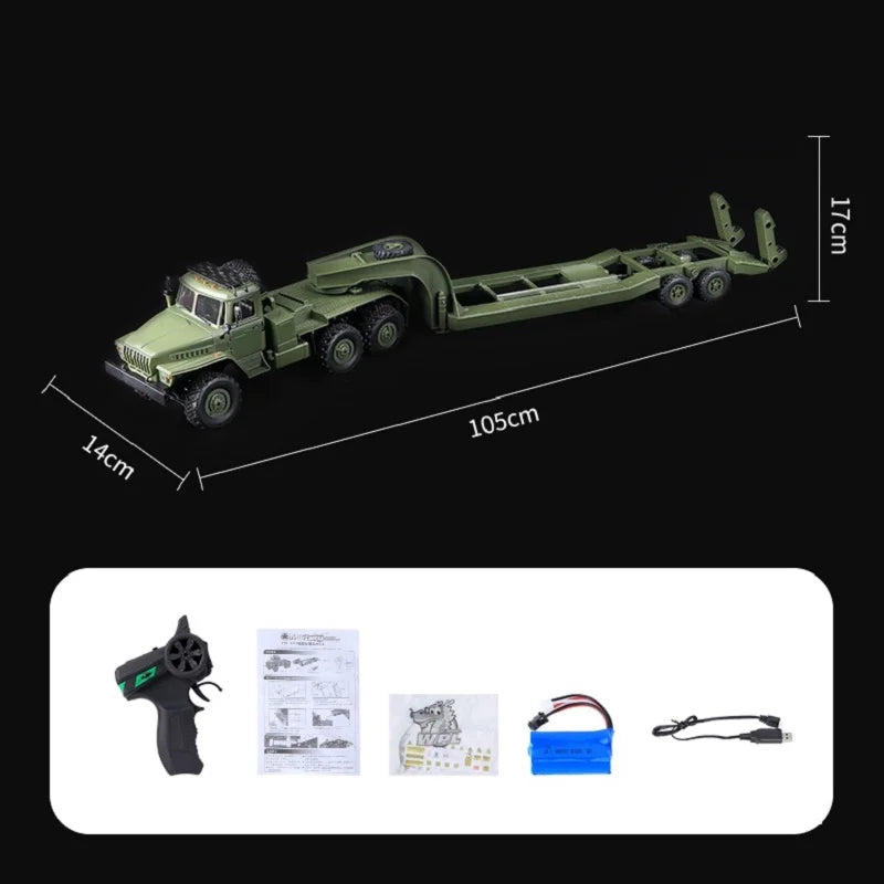 116 Scale Military Transport RC Truck With Trailer