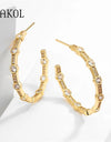 Trendy Big Round Crystal Circle Hoop Earrings
