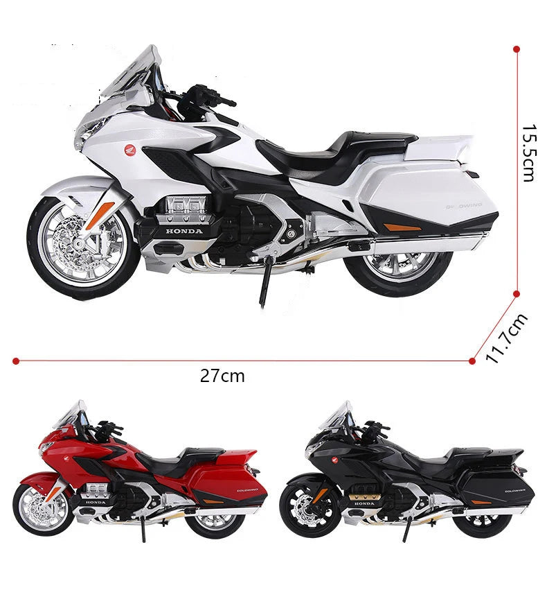 Diecast Honda Gold Wing GL1800 Touring Motorcycle Model 1 to 9 Scale
