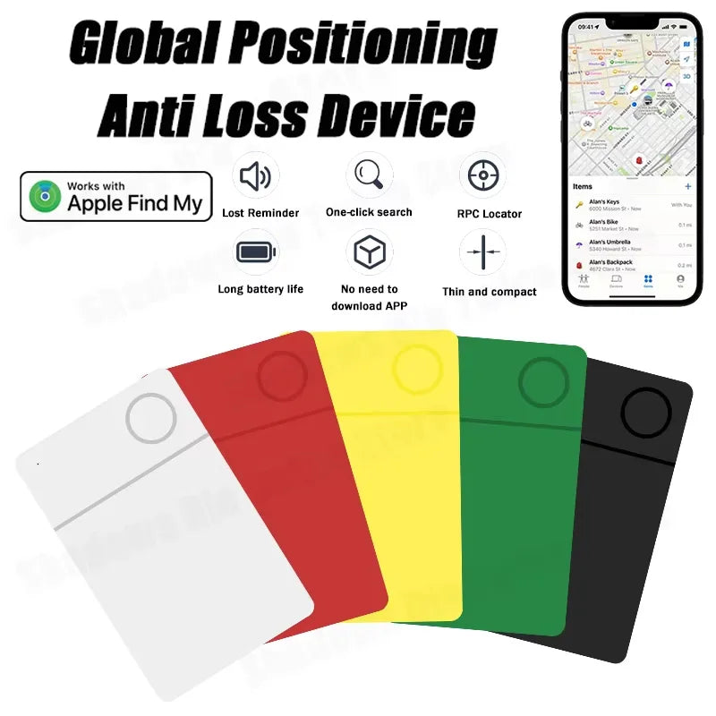Ultra-thin Smart Bluetooth Global Position Systm Card Tracker Work With Apple Find My Wireless Rechargeable Back Cover For Iphone ID Card Finder