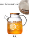 1L/1.8L Borosilicate Glass Teapot Set Clear Teapots With Cup Removable Filter Spout Drinkware For Loose Leaf Blooming Tea