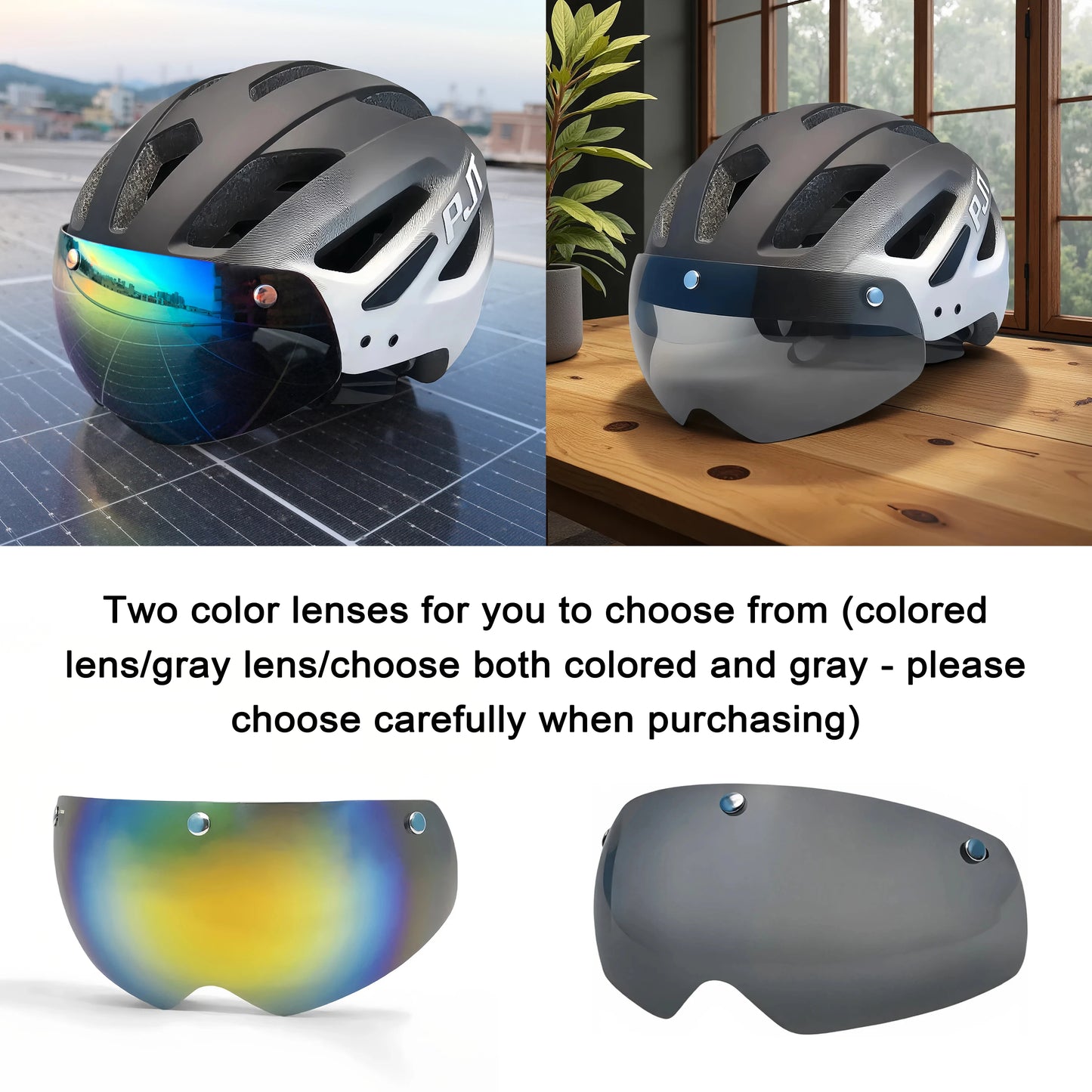 Cycling Helmet With Sun Visor Goggles For Road And Mountain Bike