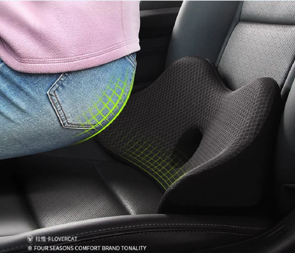 Lumbar Support Pillow Memory Foam Car Seat Waist Cushion Relieve Back Pain Soft and Comfortable For Office Home Car